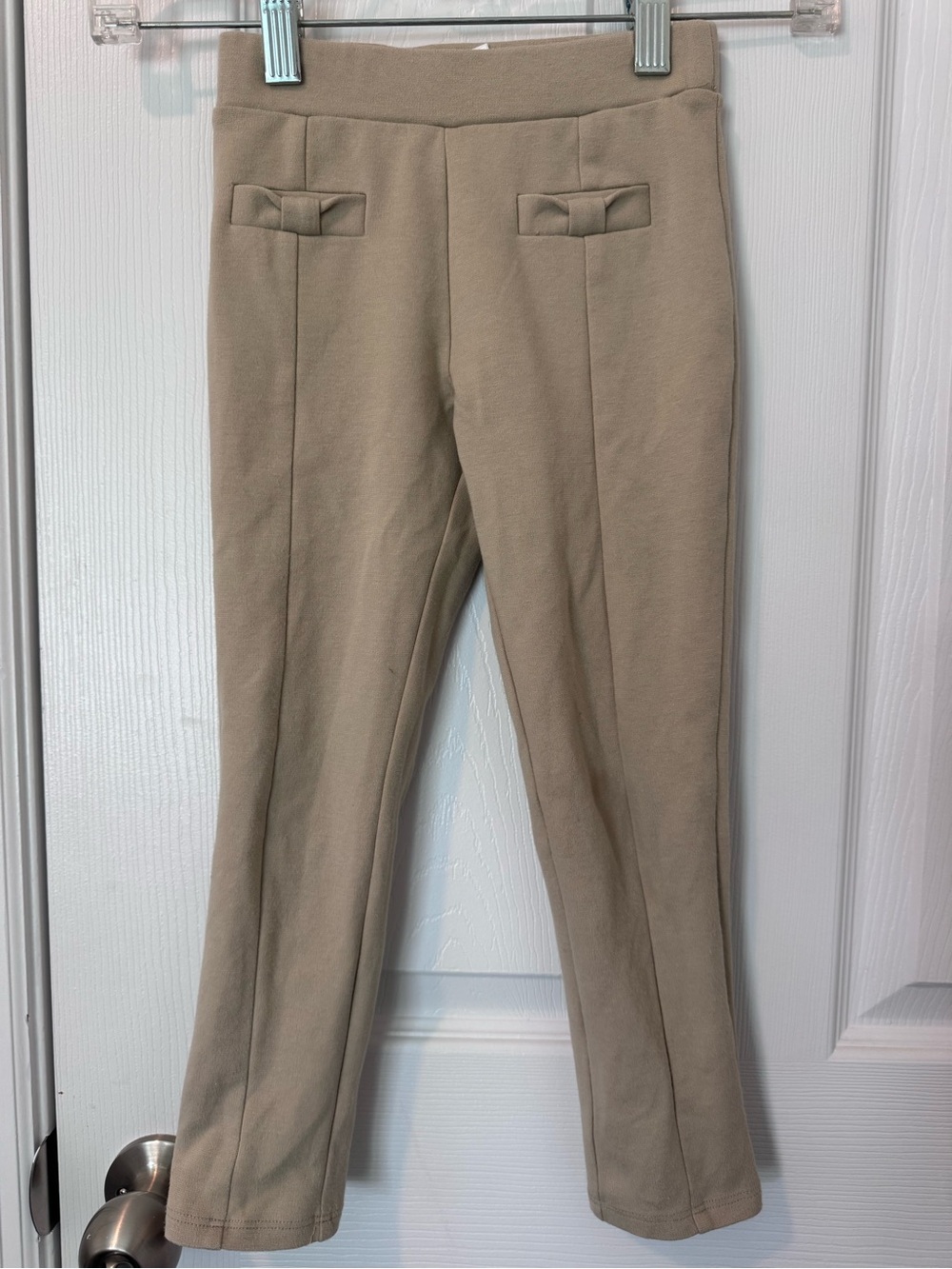 Gymboree Girls Ponte Bow Jeggings - Uniform - Tan